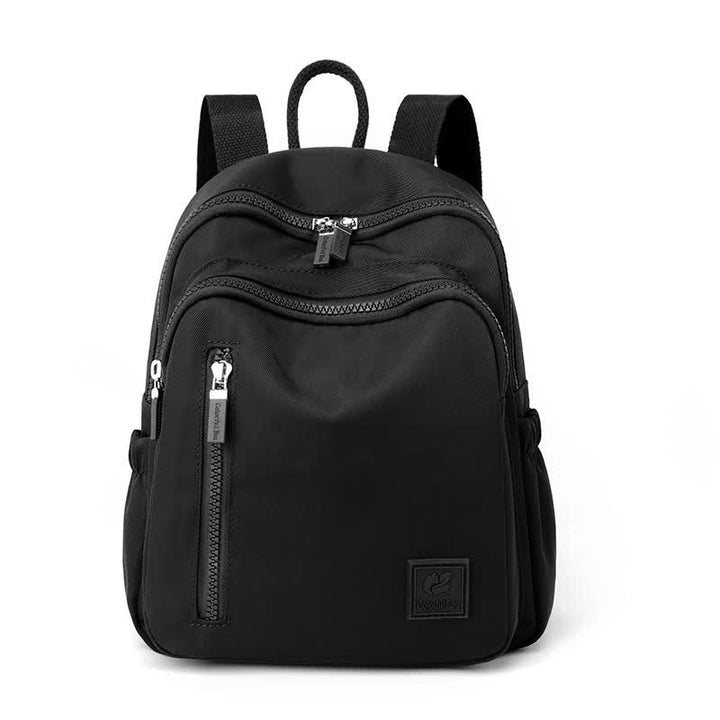 Black Mini Nylon Multi-Compartment Backpack - Lightweight and Stylish Everyday Bag