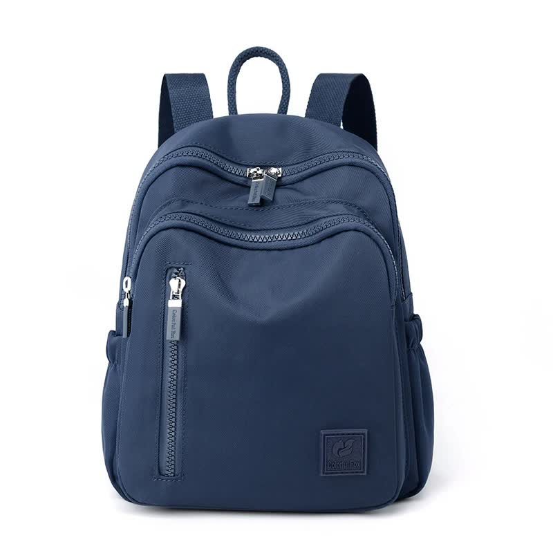 Blue Mini Nylon Multi-Compartment Backpack - Lightweight and Stylish Everyday Bag