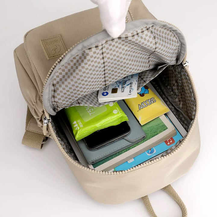 Light Green Mini Nylon Multi-Compartment Backpack - Lightweight and Stylish Everyday Bag