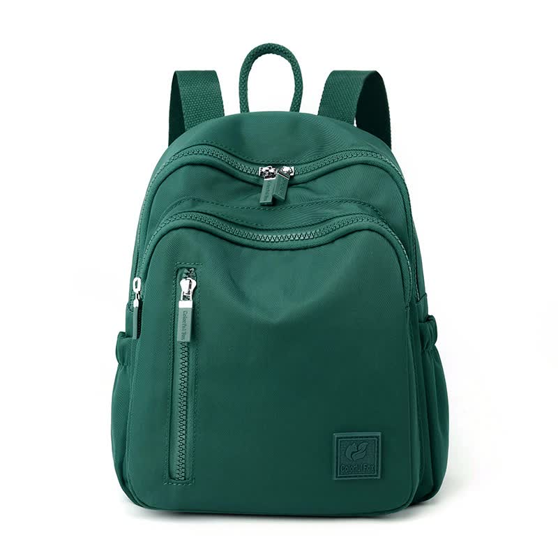 Dark Green Mini Nylon Multi-Compartment Backpack - Lightweight and Stylish Everyday Bag