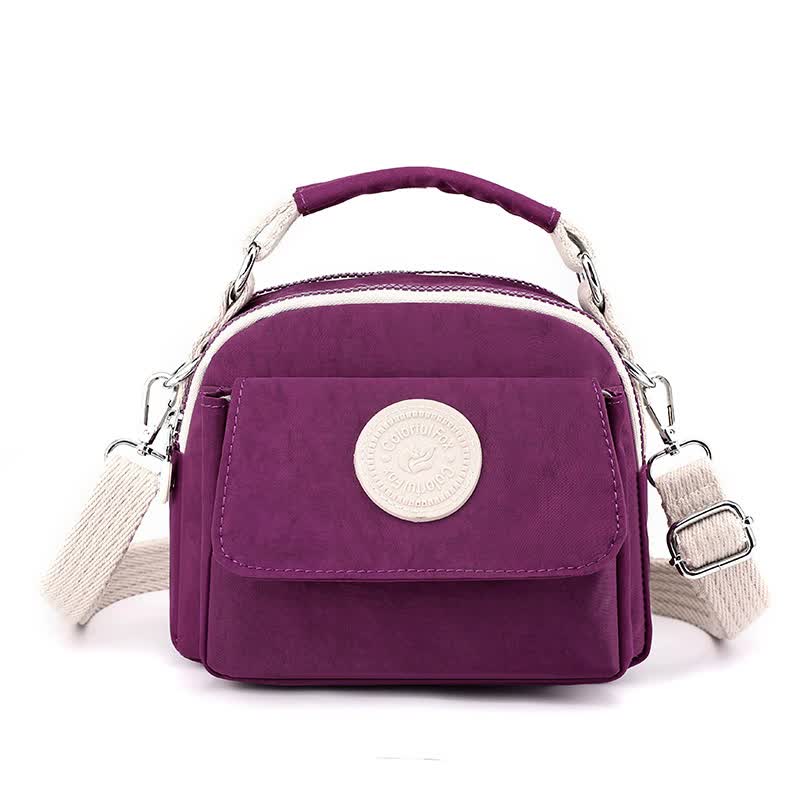 Purple Compact Nylon Crossbody Bag - Stylish and Versatile Shoulder Purse