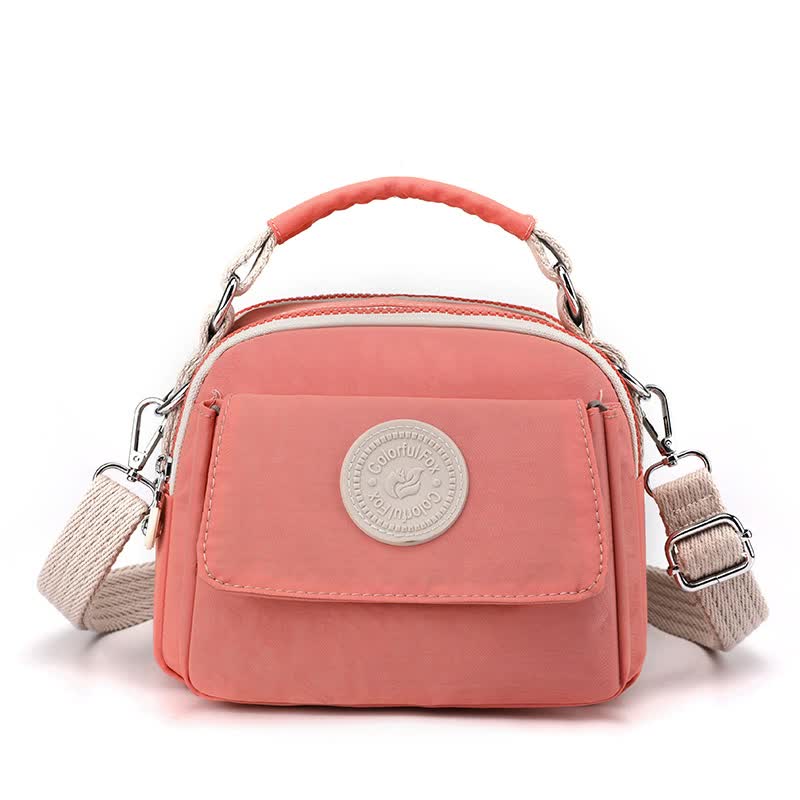 Pink Compact Nylon Crossbody Bag - Stylish and Versatile Shoulder Purse