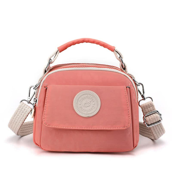 Pink Compact Nylon Crossbody Bag - Stylish and Versatile Shoulder Purse