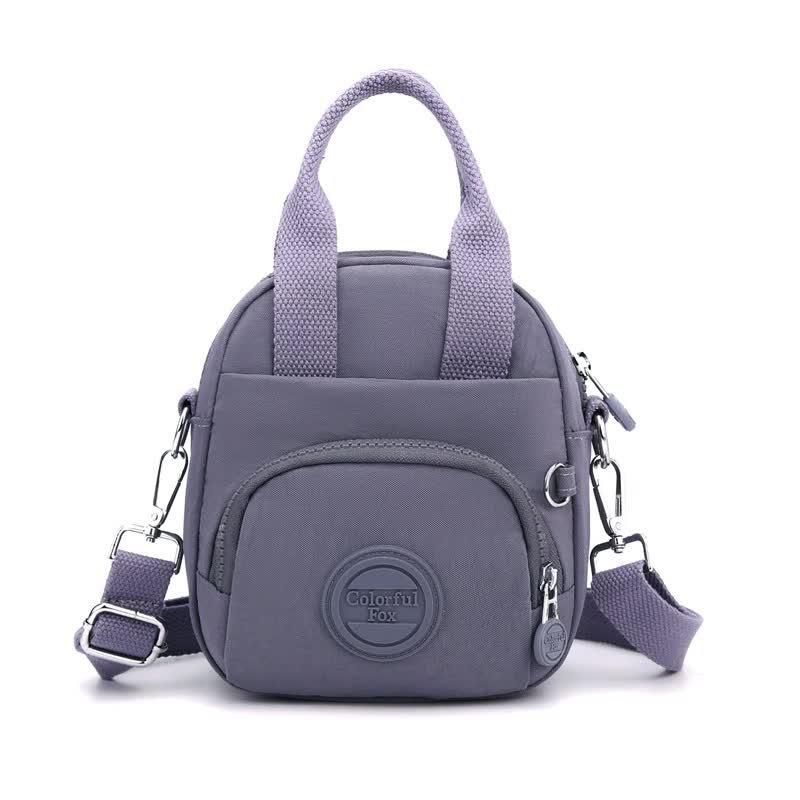 Purple Mini Waterproof Nylon Backpack - Lightweight Casual Crossbody Bag