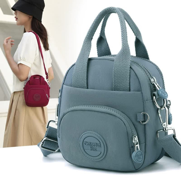 Bean paste color Mini Waterproof Nylon Backpack - Lightweight Casual Crossbody Bag