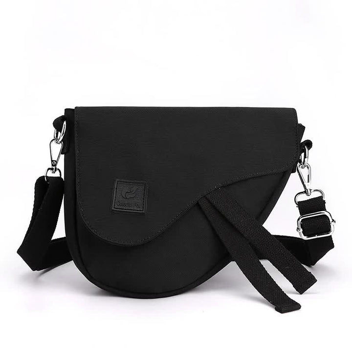 Black Compact Nylon Crossbody Shoulder Bag - Stylish and Lightweight Sling Purse