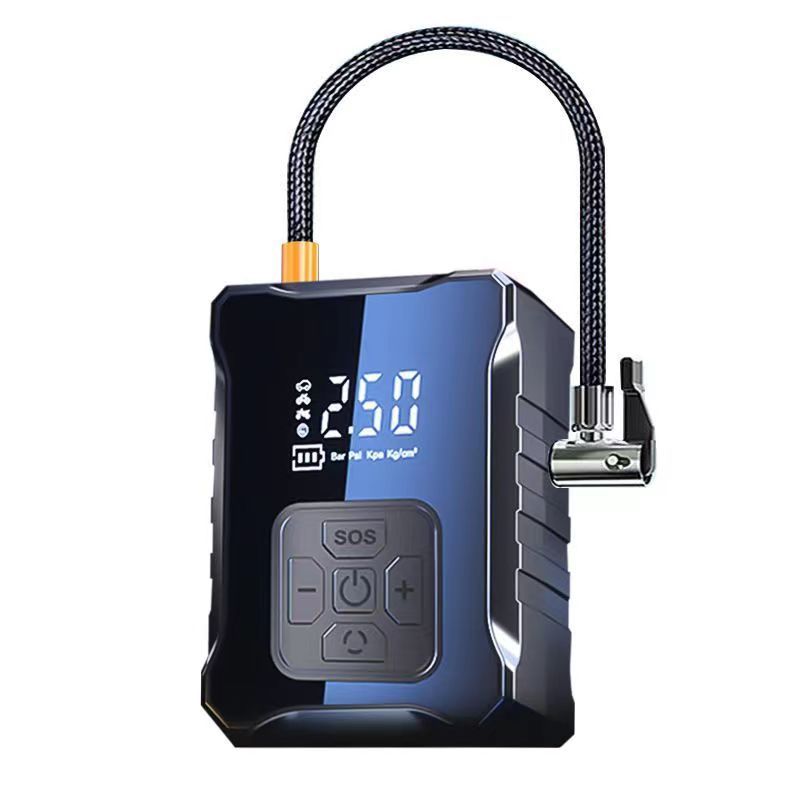 SF007 Digital Tire Inflator with LED Display and Multiple Nozzles - Compact and Powerful(Dual-purpose lithium battery)