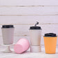 Pink 350ml Wheat Straw Double-Layer Coffee Cup - Eco-Friendly and Lightweight