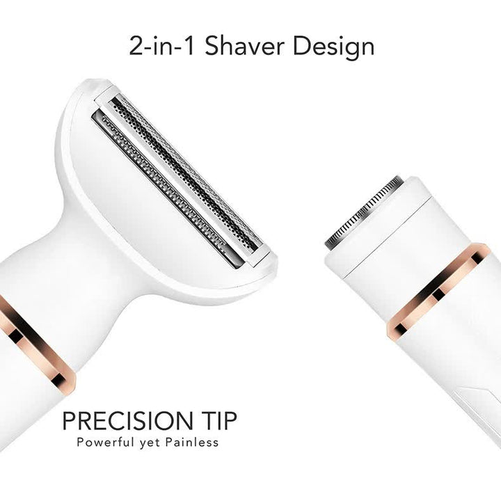 2-in-1 Electric Lady Shaver with Precision Tip - Portable and Rechargeable Grooming Tool