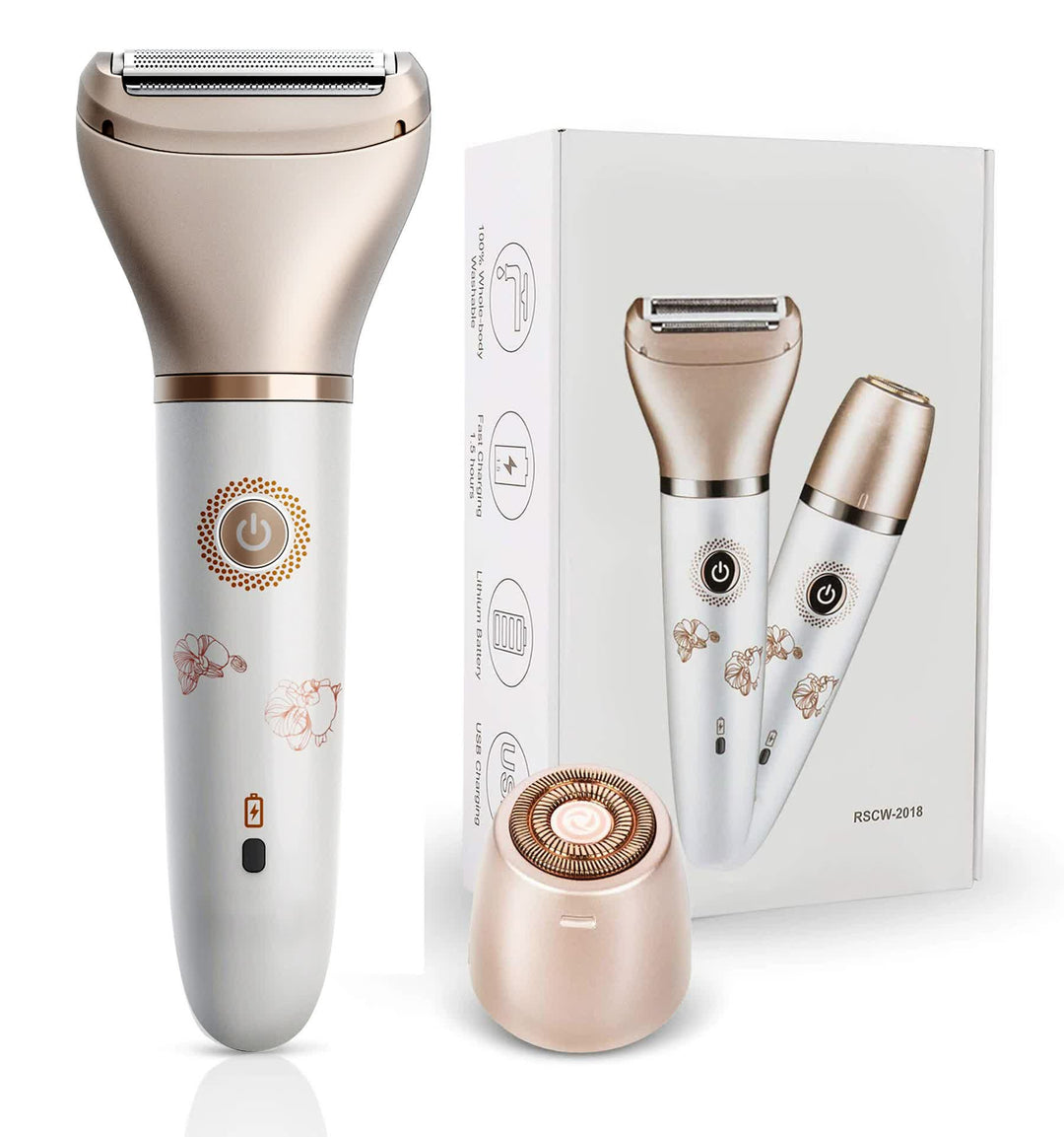 Elegant Rechargeable Electric Lady Shaver with Replaceable Head - Portable Grooming Solution