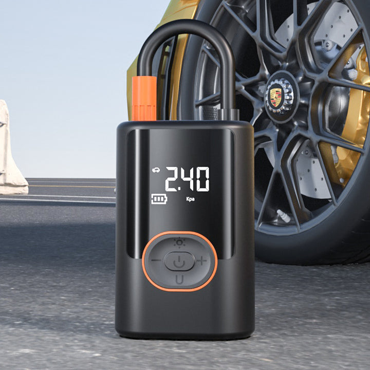 Portable Wireless Air Pump with Power Bank Function - 100W Tire Inflator with LED Display