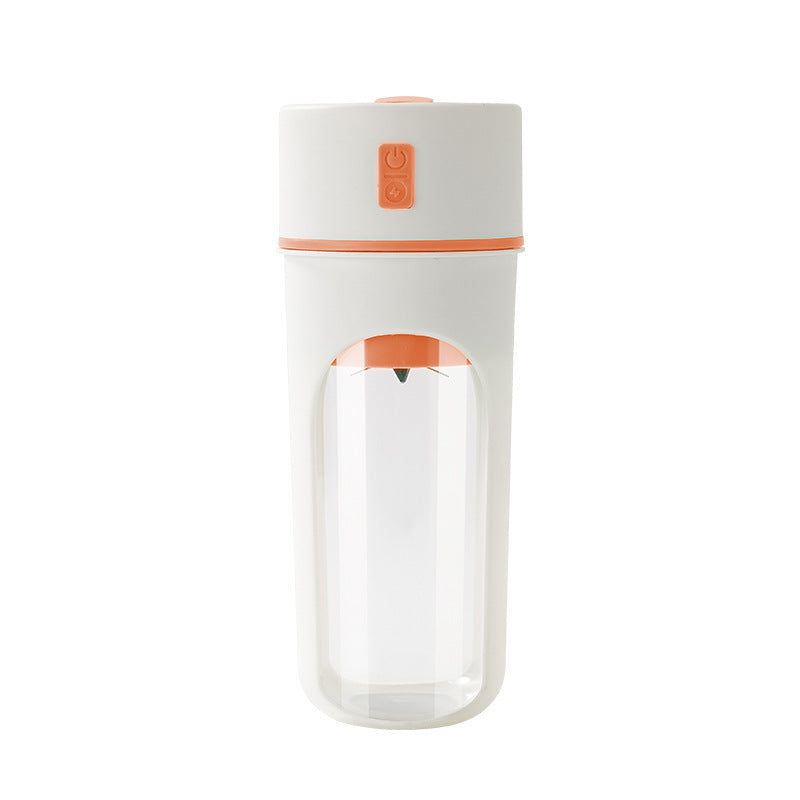 Orange Portable USB Rechargeable Juicer Bottle - 2-in-1 Blender and Drink Cup, 480mL