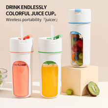 Orange Portable USB Rechargeable Juicer Bottle - 2-in-1 Blender and Drink Cup, 480mL