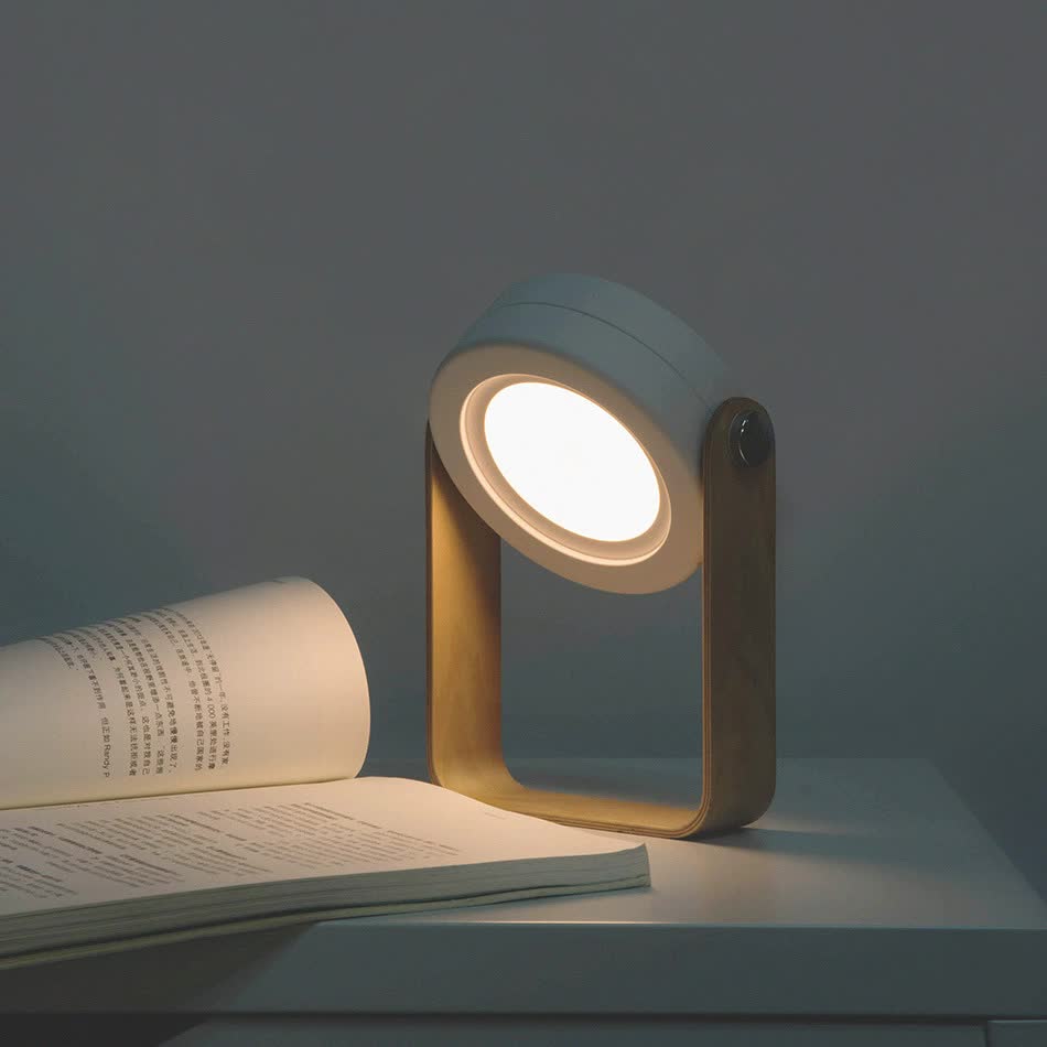 White Transformable Lantern Desk Lamp with USB Rechargeable Battery - Touch Control, 3 Brightness Levels, 0.3W