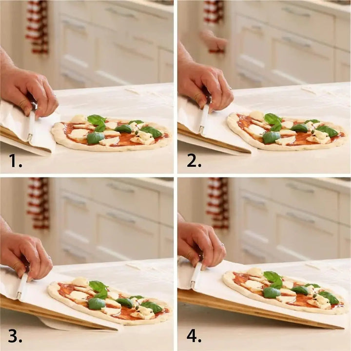 Non-Stick Flexible Pizza Peel with Handle - Perfect for Baking and Serving, 12 inches 52.5cm*35cm