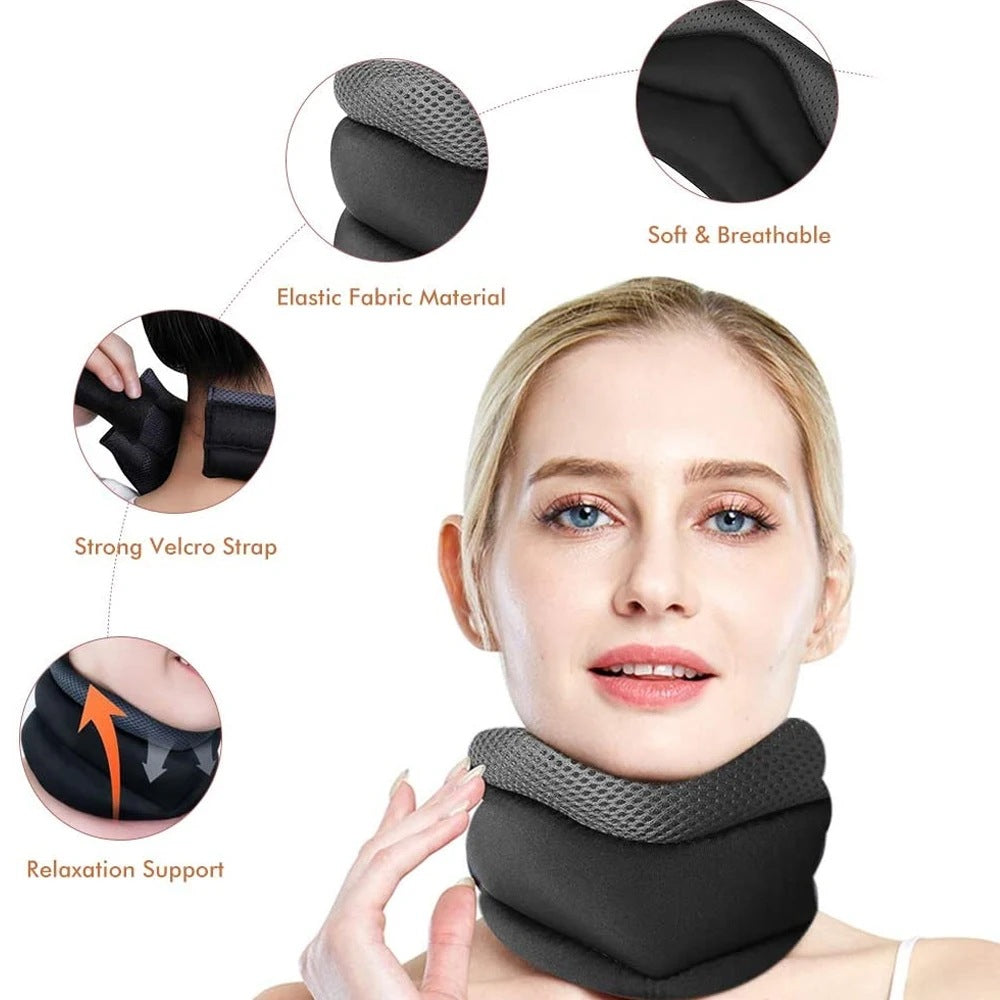 2PCS Ergonomic Neck Support Brace - Adjustable and Comfortable for Cervical Spine Relief