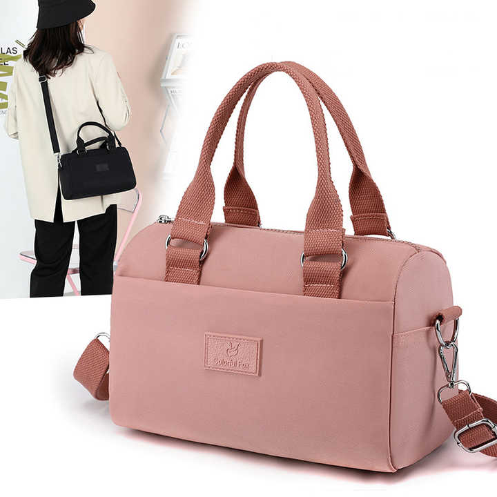 0485# Gray Multifunctional Nylon Shoulder Bag - Lightweight and Spacious Handbag for Women, 20x15x11cm