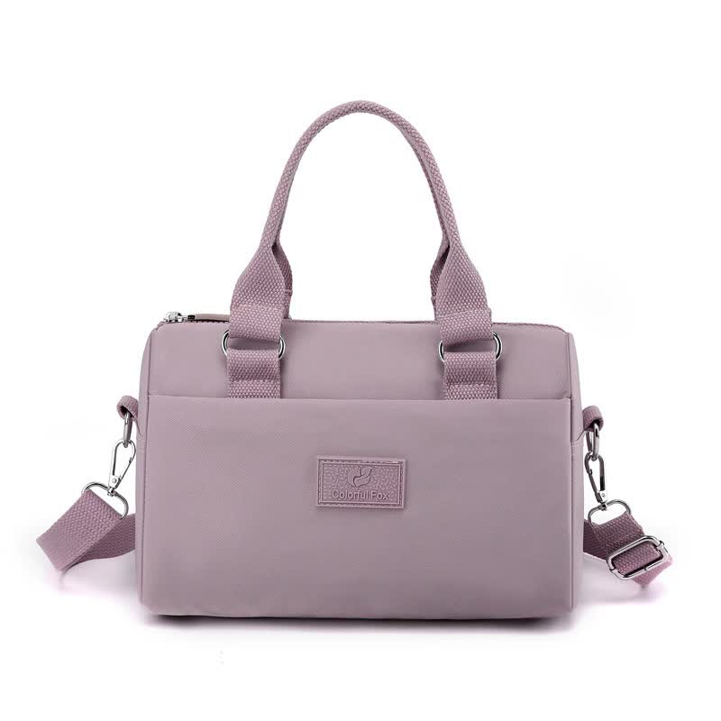 0485# Purple Multifunctional Nylon Shoulder Bag - Lightweight and Spacious Handbag for Women, 20x15x11cm