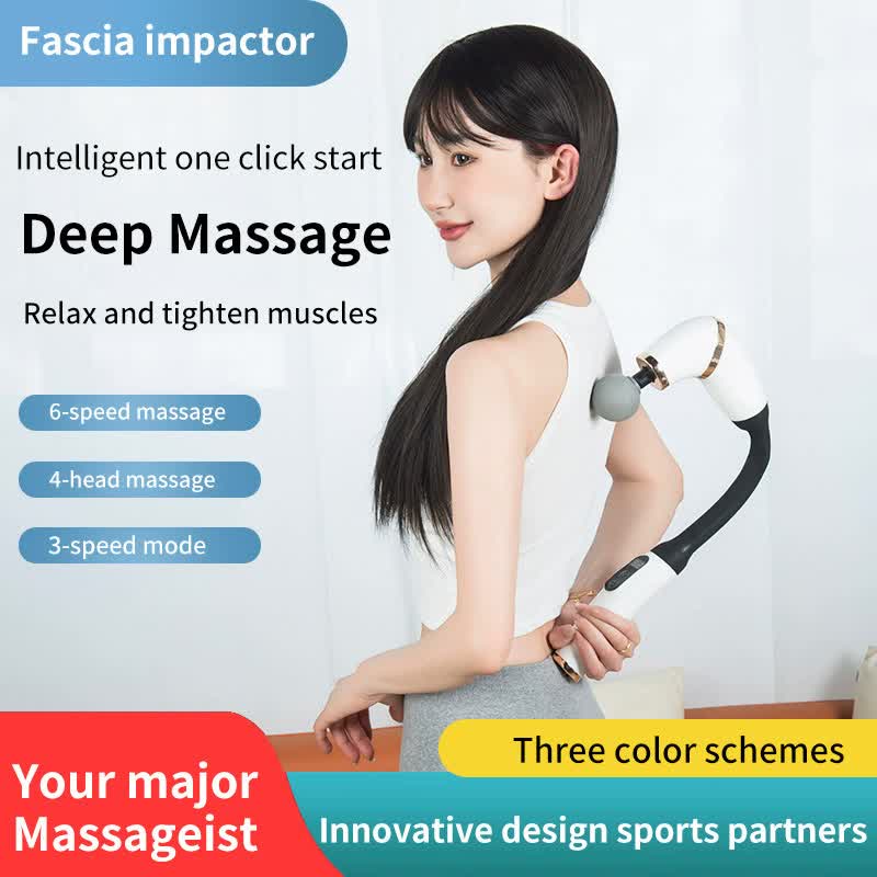 Green Portable Elbow Massage Gun - 2000 mAh Muscle Relaxation Tool