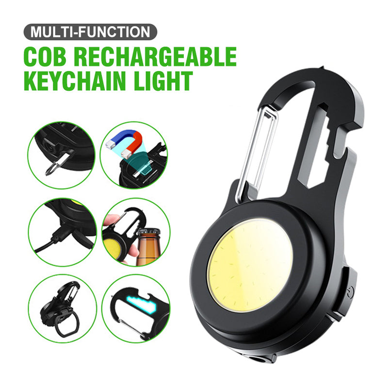 Multifunctional USB Rechargeable COB Work Light - Portable and Foldable for Outdoor Camping and Emergency Use