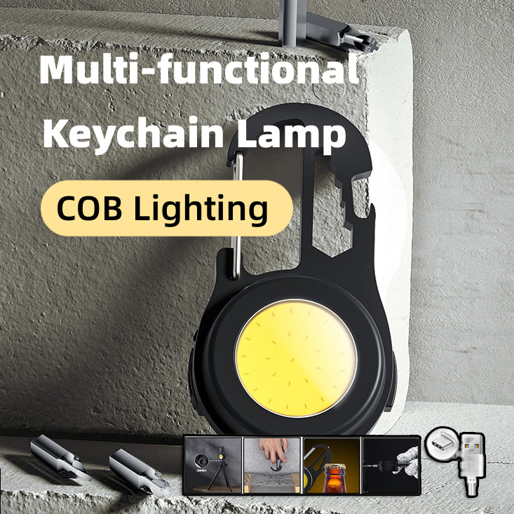 Multifunctional USB Rechargeable COB Work Light - Portable and Foldable for Outdoor Camping and Emergency Use