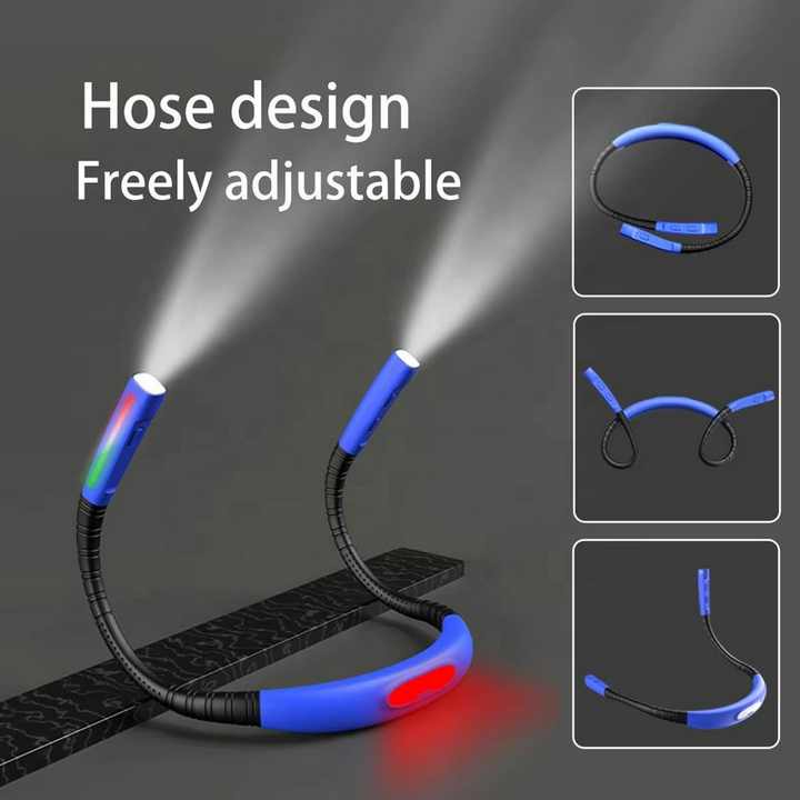 White Hands-Free Adjustable LED Neck Reading Light with 3 Modes for Night Walking and Reading