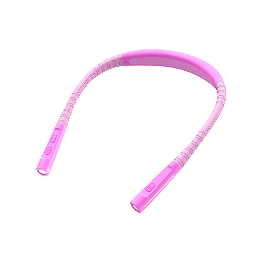 Pink Hands-Free Adjustable LED Neck Reading Light with 3 Modes for Night Walking and Reading