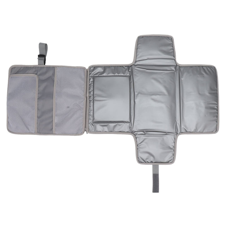 Grey Portable Baby Diaper Changing Pad with Storage Pockets - Travel Essentials for Parents