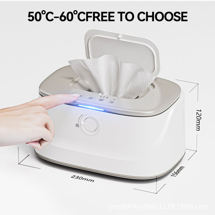 Grey USB-Powered Baby Wet Wipes Warmer - Portable and Adjustable Heating