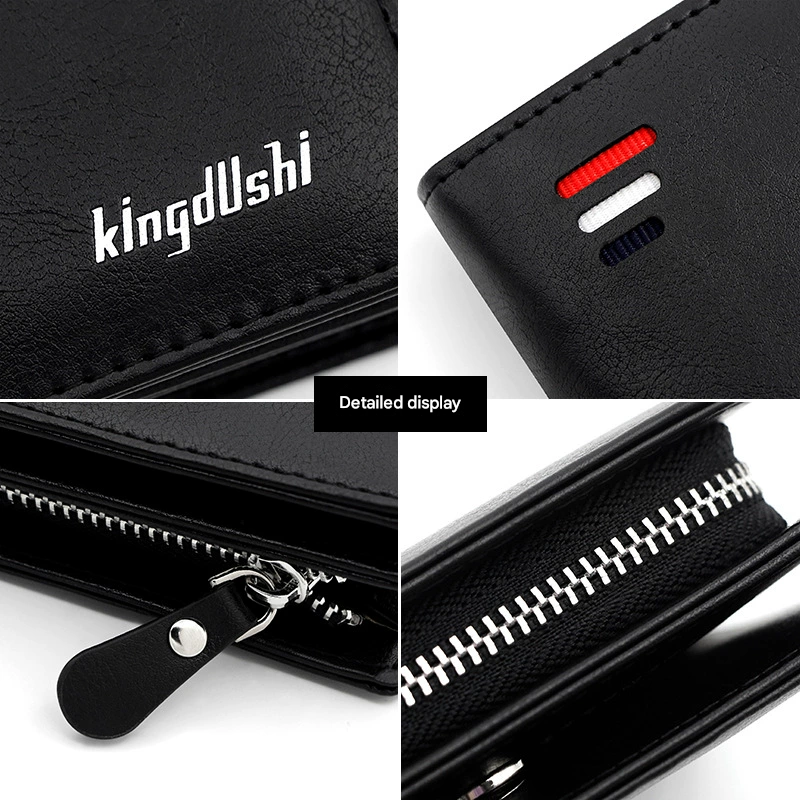 Black Men’s RFID Blocking Leather Wallet - Slim and Compact Design