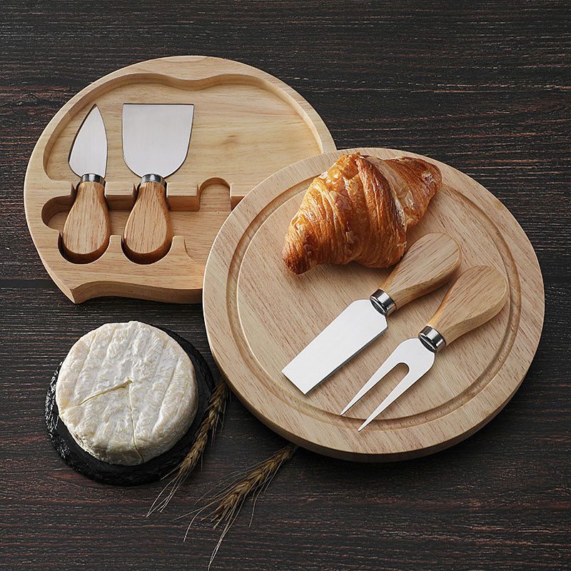 Black Premium Wooden Cheese Board Set with Knives - Perfect for Entertaining