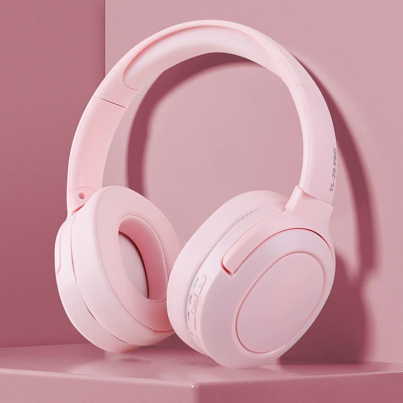 Pink Wireless Noise-Cancelling Over-Ear Headphones - Bluetooth 5.0, Long Battery Life