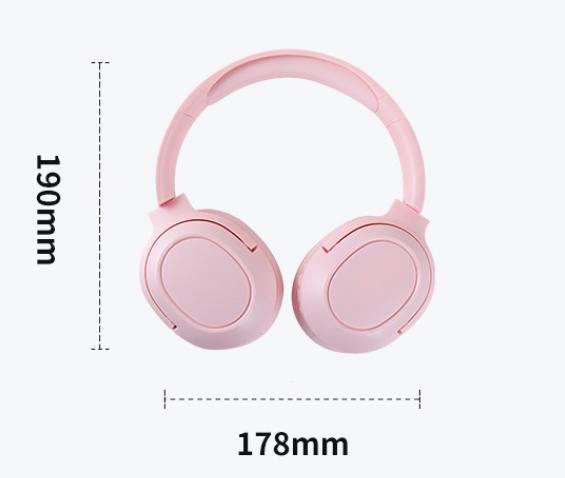 Pink Wireless Noise-Cancelling Over-Ear Headphones - Bluetooth 5.0, Long Battery Life