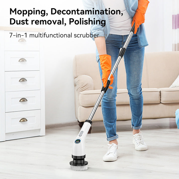 Electric Spin Scrubber with 7 Brush Heads - Cordless & Detachable Cleaning Tool