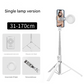 White Single Light 3-in-1 Bluetooth Selfie Stick with Tripod and Remote Control - Adjustable for Smartphones