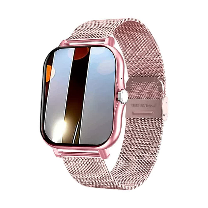 Pink Smart Fitness Watch with Large Display - 24 Sport Modes, Heart Rate Monitor & More