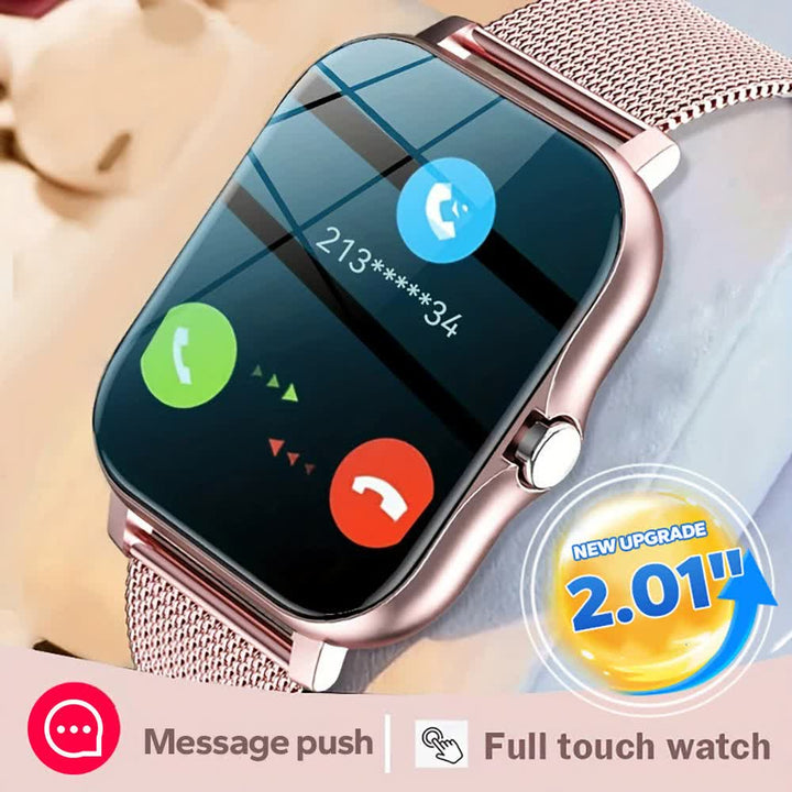 Pink Smart Fitness Watch with Large Display - 24 Sport Modes, Heart Rate Monitor & More