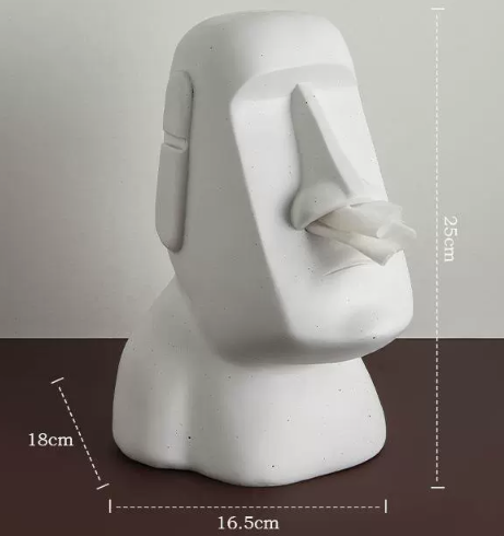 Green Creative Moai Tissue Holder - Fun and Unique Decorative Dispenser