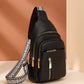 Black Stylish PU Leather Crossbody Sling Bag - Compact and Multi-Functional