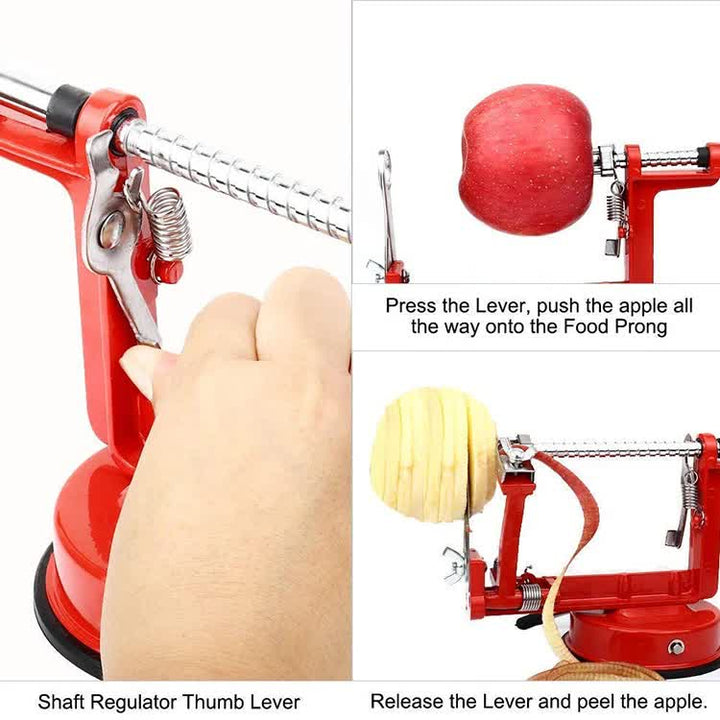 3-in-1 Apple Peeler, Corer, and Slicer with Suction Base – Effortless Fruit Prep