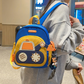 Black Kids' Cartoon Backpack - Adorable Excavator Design with Spacious Compartments