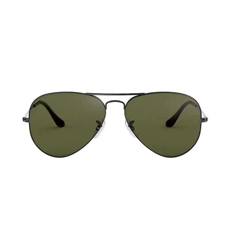 Black Frame Dark Green Glasses Classic Aviator Sunglasses - UV400 Protection with Metal Frame