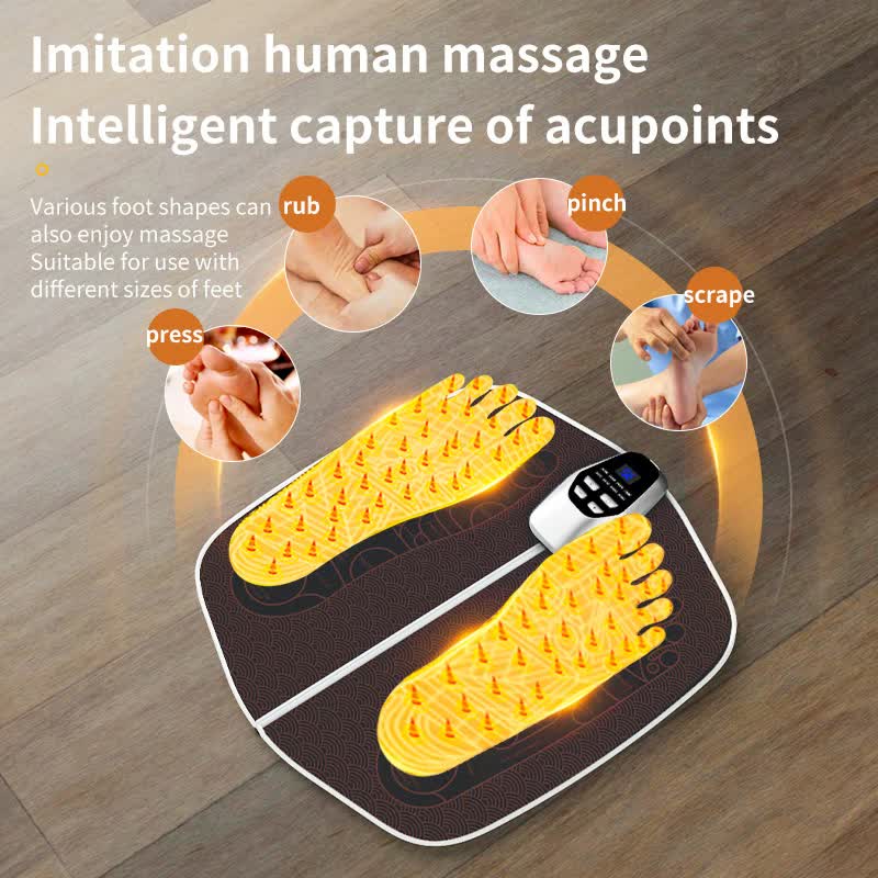 Electric Foot Massager Mat with Remote Control – 32-Speed, 8 Modes, LED Display