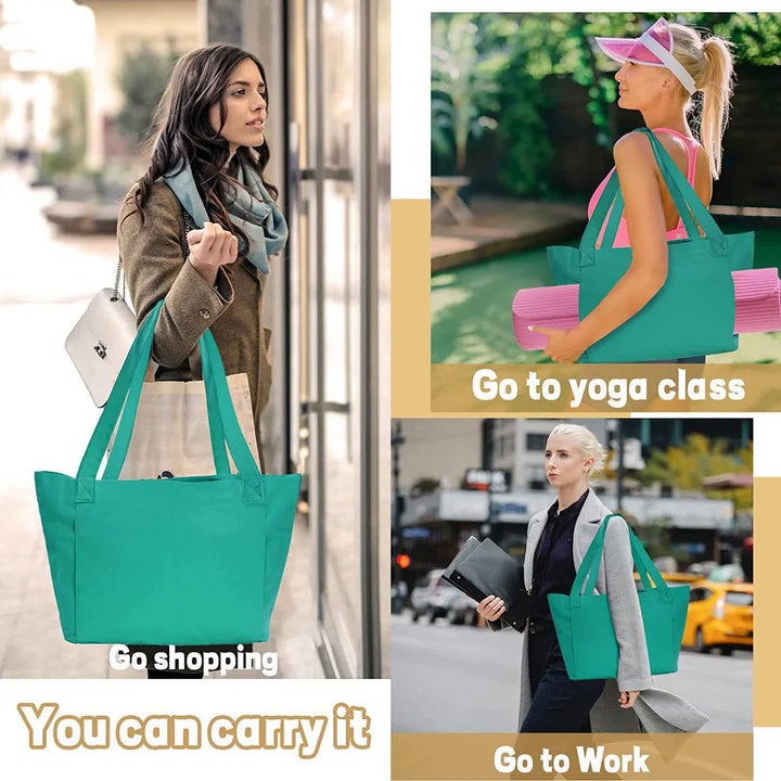 Green Yoga Mat Tote Bag - Multi-Purpose Gym Bag with Yoga Mat Holder