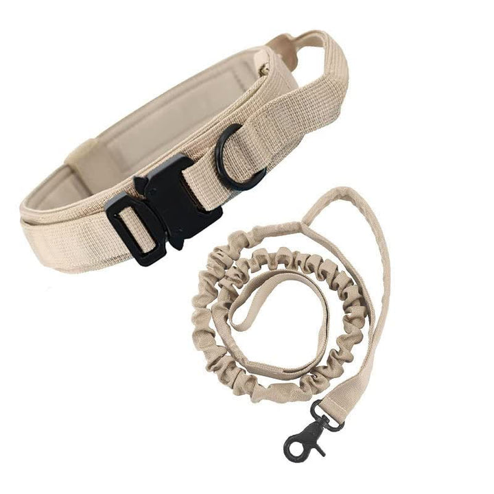 M khaki Hands-Free Dog Leash with Adjustable Waist Belt - Shock Absorbing Bungee Lead