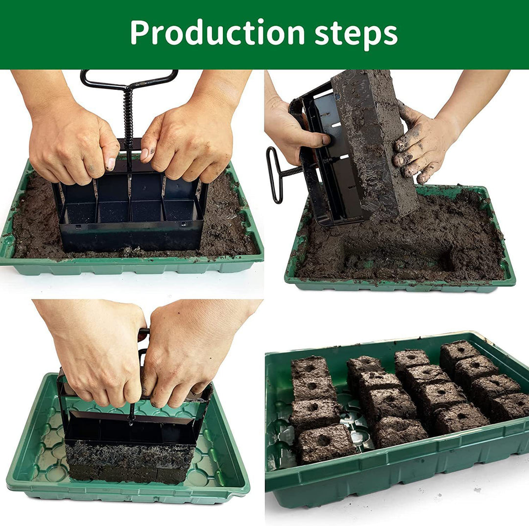 5x5 Soil Block Maker - Durable Handheld Gardening Tool for Seed Starting