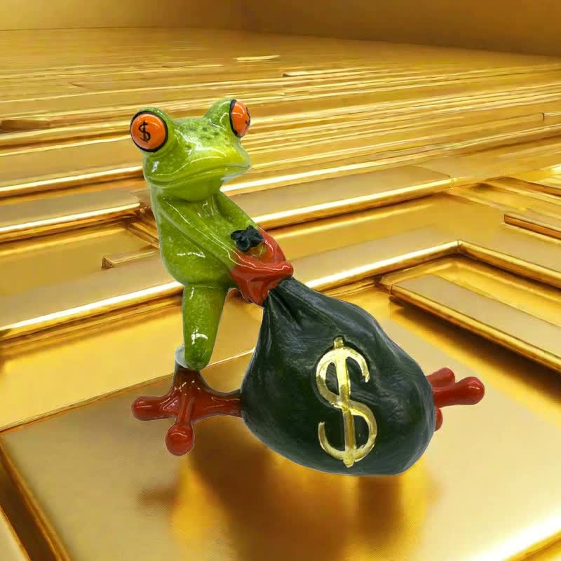 Money Frog Figurine - Lucky Wealth Decorative Ornament"