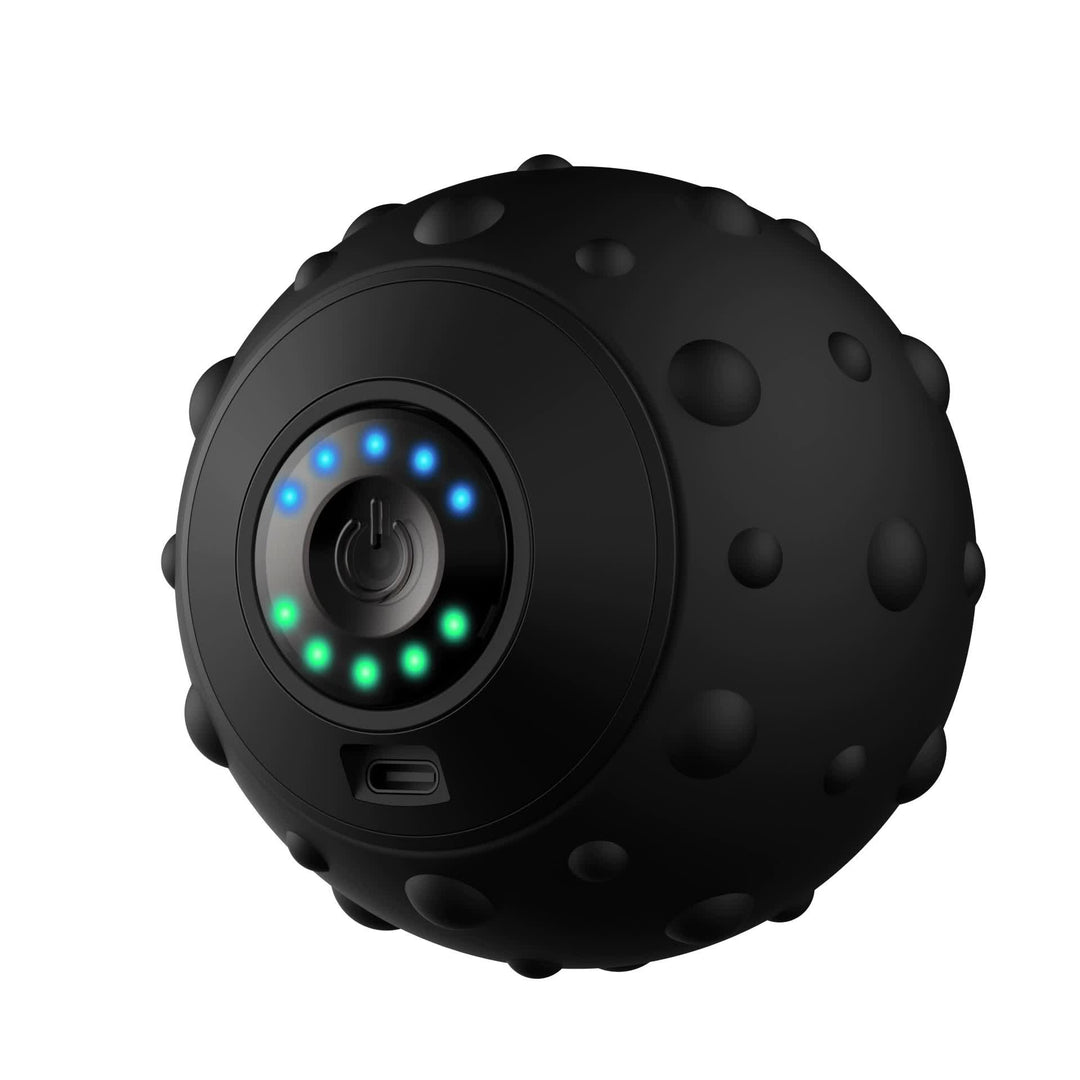 Black Rechargeable Electric Massage Ball - Vibrating Full-Body Muscle Relaxation Tool