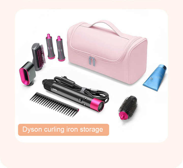 Grey Portable Hair Styling Tool Organizer - Travel Storage Bag with Compartments