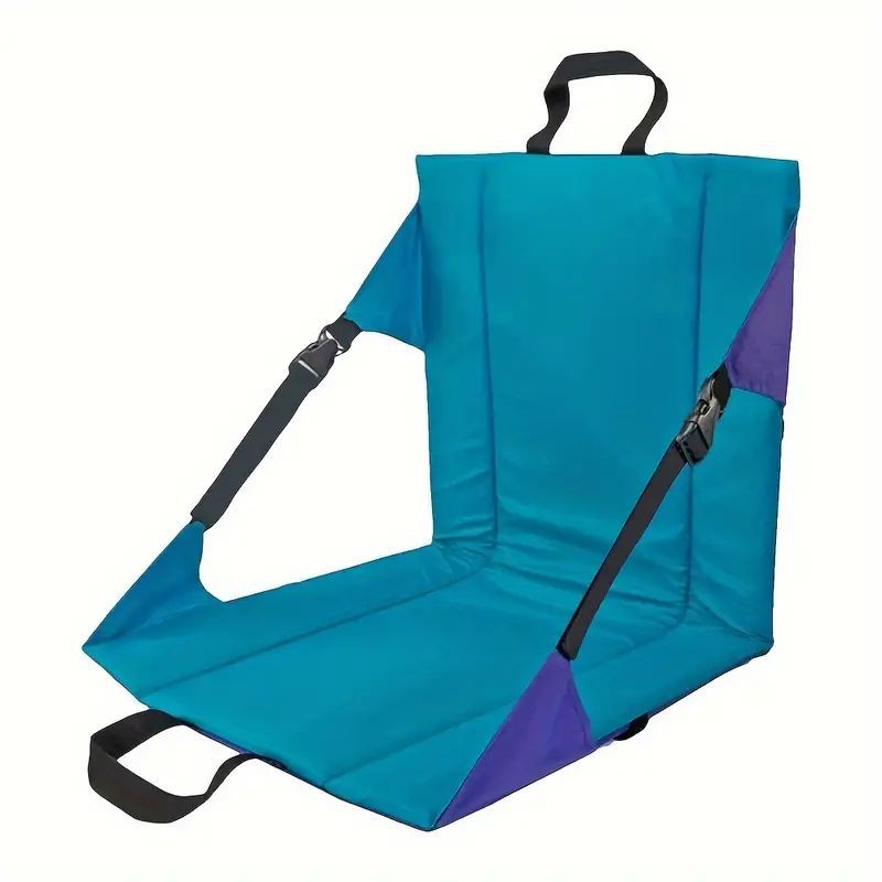 Blue Portable Outdoor Folding Camping Chair with Adjustable Straps